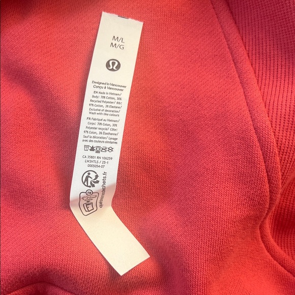 Lululemon NWT Scuba Oversized Full Zip Hoodie Desert Red M/L - Picture 4 of 5